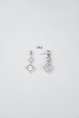 Silver Zircon Love Danglers