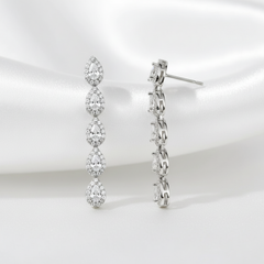 Silver Zircon Drop Dangles