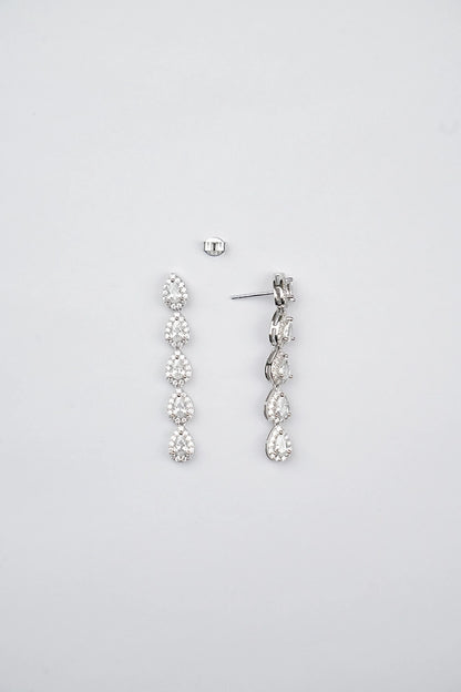 Silver Zircon Drop Dangles