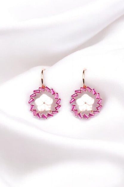 Rosegold Rani Pink Floral Earrings