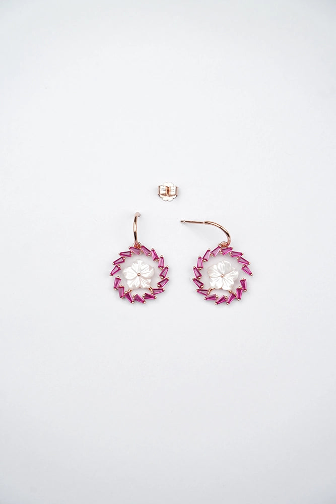 Rosegold Rani Pink Floral Earrings