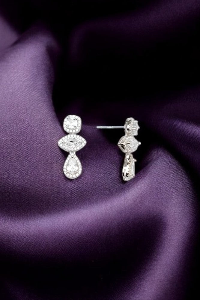 Silver CZ Zircon Danglers