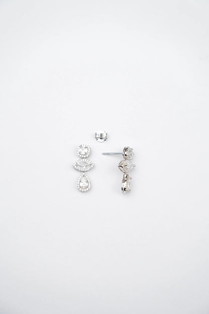 Silver CZ Zircon Danglers