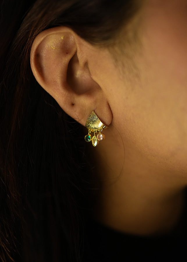Gold Shimmering muticolour charm dangles