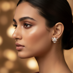 925 Sterling Silver Rosegold Triangle Studs