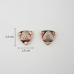 925 Sterling Silver Rosegold Triangle Studs