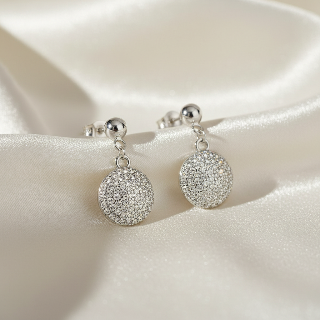 925 Sterling Silver Crystal Drop Studs