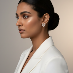 925 Sterling Silver Rosegold Heart Studs