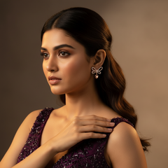 925 Sterling Silver Rosegold Butterfly Studs