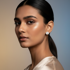 925 Sterling Silver Mother of Pearl Geo Studs