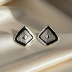 925 Sterling Silver Geometric Studs