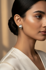 925 Sterling Silver Globe Textured Studs