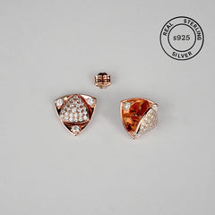 925 Sterling Silver Rosegold Triangle Studs