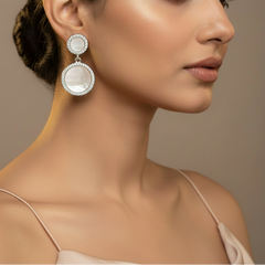 925 Sterling Silver Mother of Pearl Drop Earrings