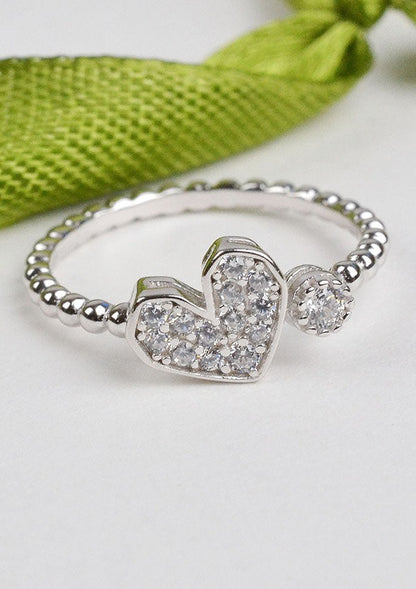 925 Sterling Silver Heartfelt Whispers Ring