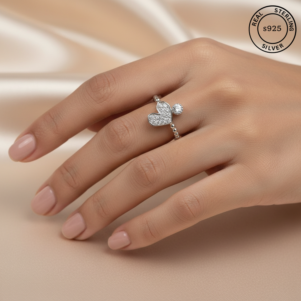 925 Sterling Silver Heartfelt Whispers Ring