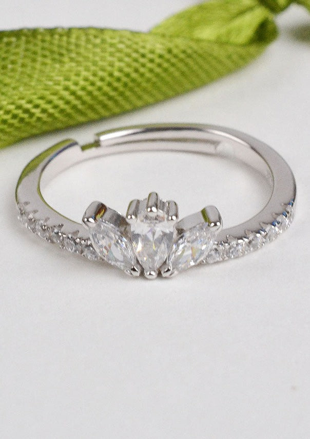 925 Sterling Silver Crowned Princess Ring