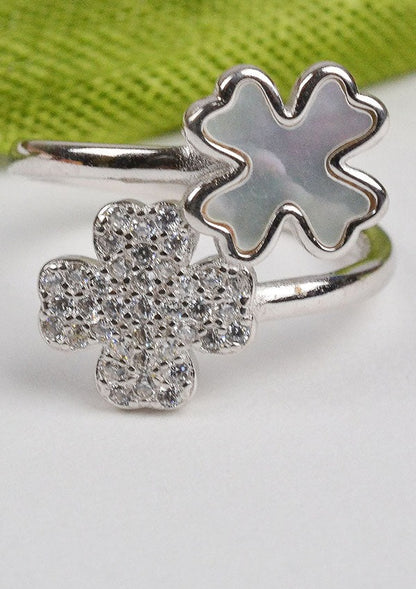 925 Sterling Silver Flower Silver Ring