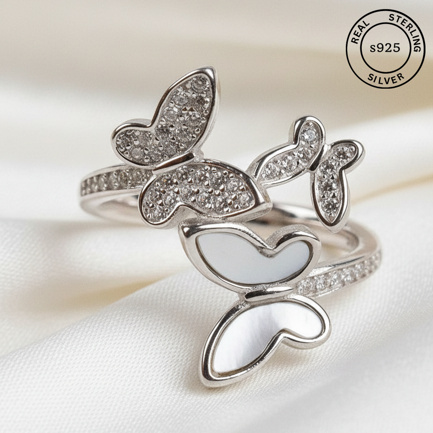 925 Sterling Silver Butterfly Silver Ring