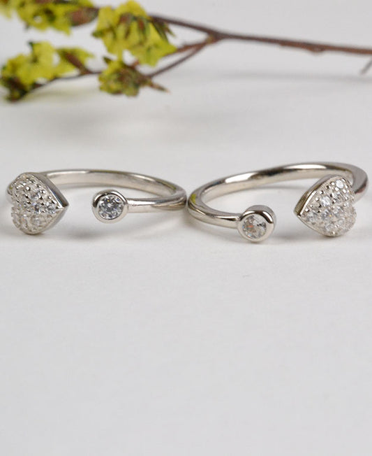 925 Sterling Silver Heartfelt Harmony Toe Rings