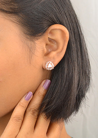 Rosegold Zircon Radiant Studs