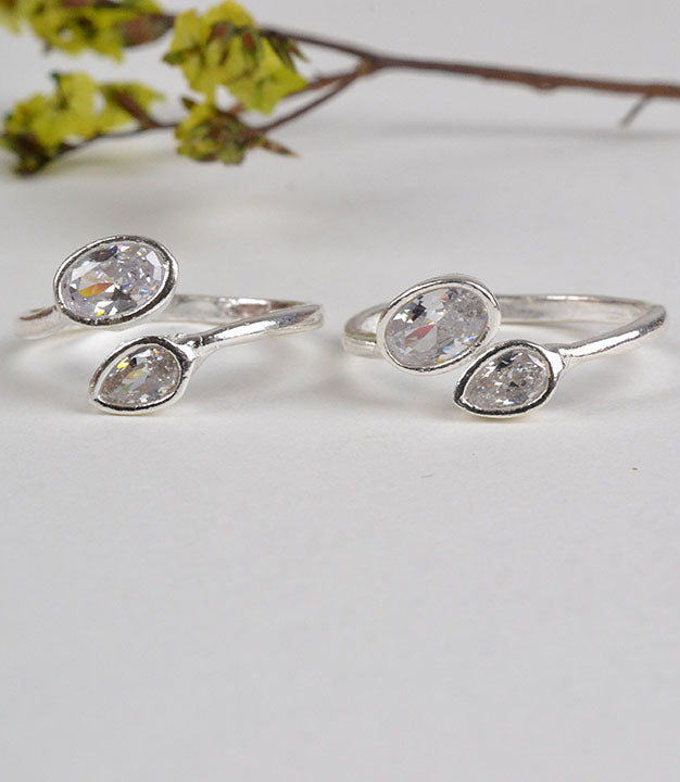 925 Sterling Silver Moonlit Toe Rings