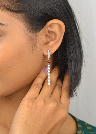 Silver Heartfelt Hoop Earrings