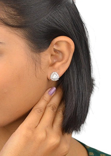 Silver Zircon Radiant Studs