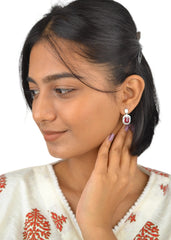 Silver Ruby Red Dangles