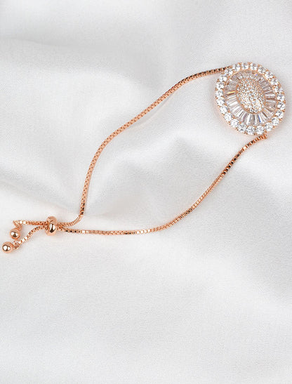 Dazzling Radiant 925 Sterling Silver Bracelet (Rosegold)