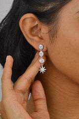Silver Mauve Star Danglers
