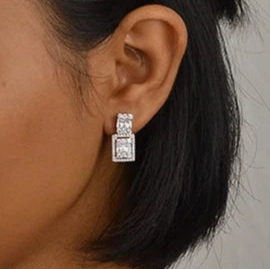 Silver Dazzling Zircon studs