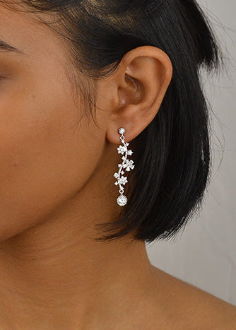 Silver Floral Fusion Danglers