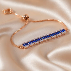 925 Sterling Silver RoseGold Blue Turcoise Bracelet