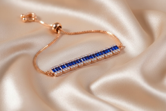 925 Sterling Silver RoseGold Blue Turcoise Bracelet