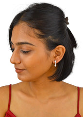 Silver Zircon Drop Dangles