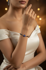 925 Sterling Silver Black Evil Eye Bracelet