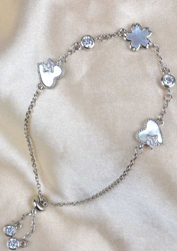 925 Sterling Silver Charm Heart Bracelet