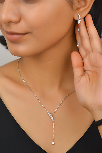 Silver Mystic wings Pendant set