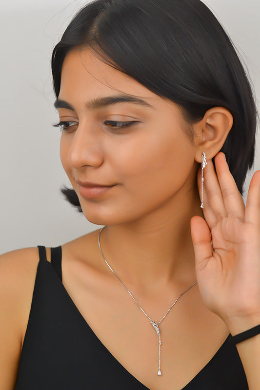 Silver Mystic wings Pendant set