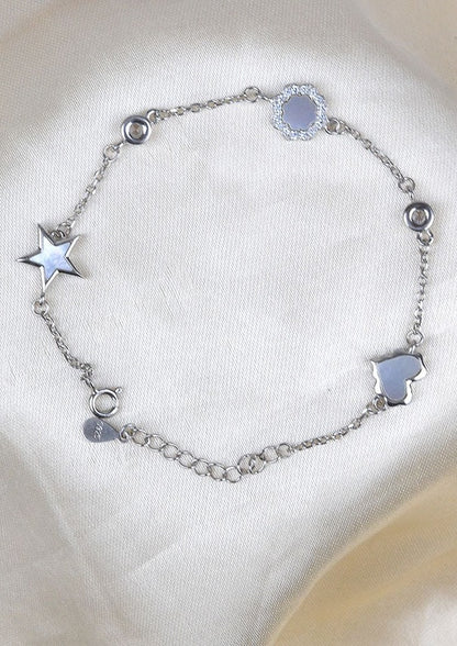 925 Sterling Silver Charm Star Bracelet