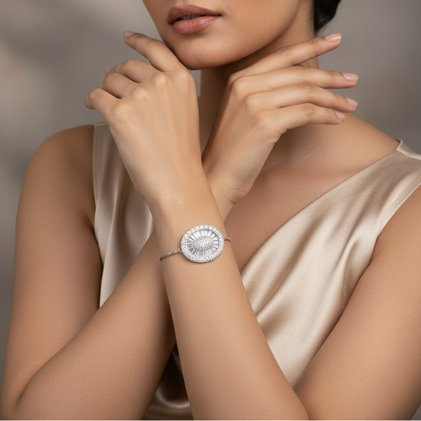 Dazzling Radiant 925 Sterling Silver Bracelet