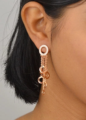 Rosegold Hanging Circle Charms Danglers