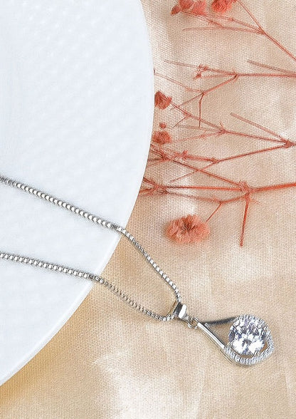 925 Sterling Silver Solitaire Necklace