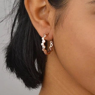 Rosegold Zircon Hoops