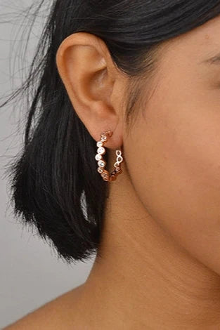 Rosegold Zircon Hoops