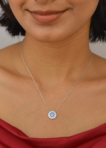 Silver Evil Eye Necklace