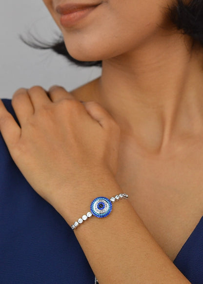 Silver Evil Eye Zircon bracelet