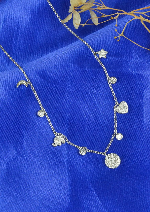 925 Sterling Silver Charm Elegance Necklace