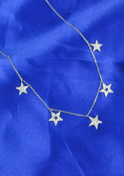 925 Sterling Silver dazzling Stars Necklace